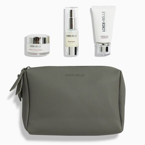 NWT Lorde + Belle MINI TRAVEL SIZE CC Skincare Regimen Trio KIT W. BAG -MSRP $99 - Picture 3 of 5